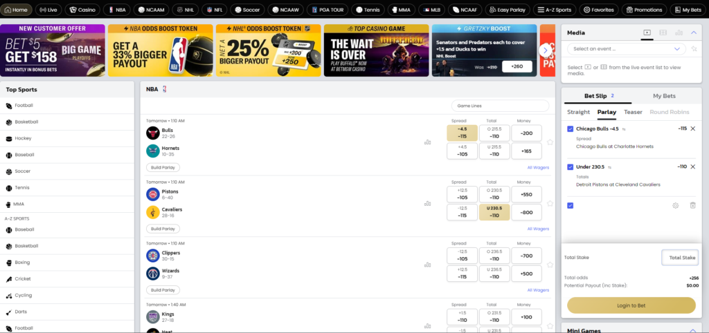 betmgm sportsbook homepage review